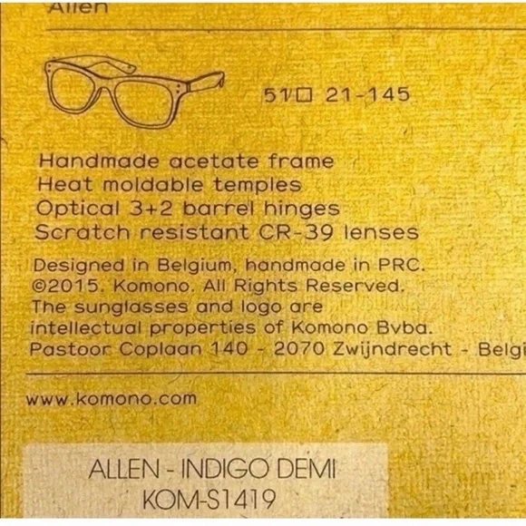 Komono Blue Marbled Sunglasses NEW The Allen Indigo Demi - Picture 8 of 12